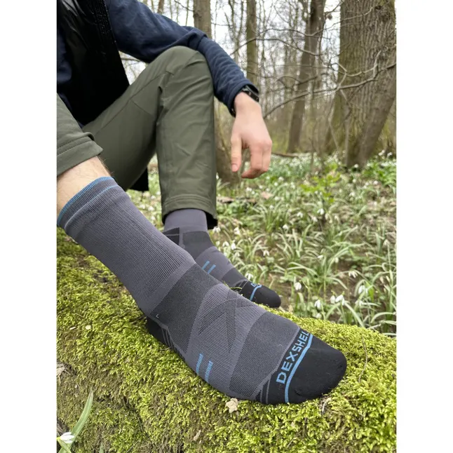 Носки водонепроницаемые Dexshell Running Lite 2.0 Socks, серые, размер L (43-46) — Photo 3