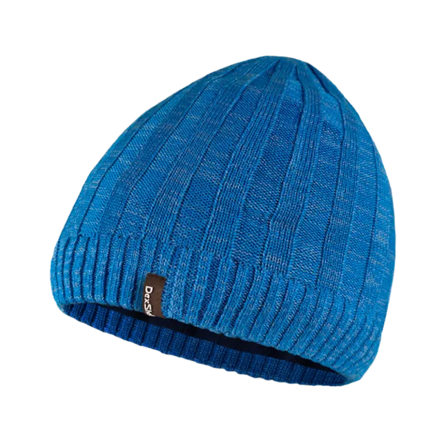Водонепроникна шапка Dexshell Heathered Rib Knit Beanie, onesize (56-58 см), блакитний