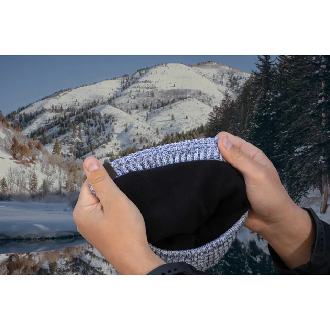 Водонепроникна шапка Dexshell Heathered Rib Knit Beanie, onesize (56-58 см), біло-сіра — Photo 2