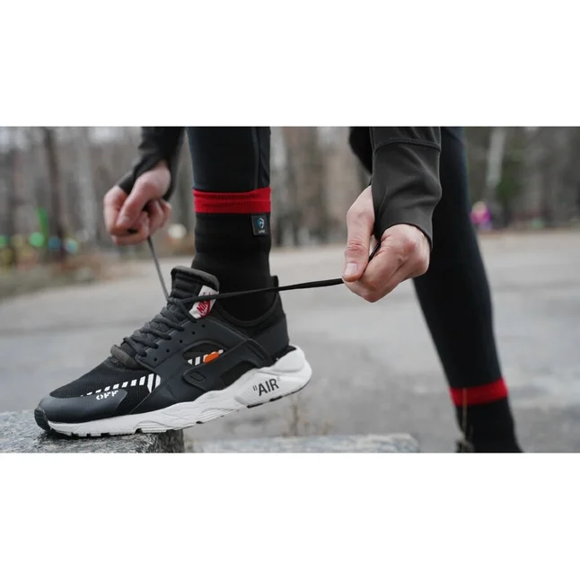 Водонепроницаемые носки DexShell Running Lite Socks, красные полоски XL (47-49) — Photo 11