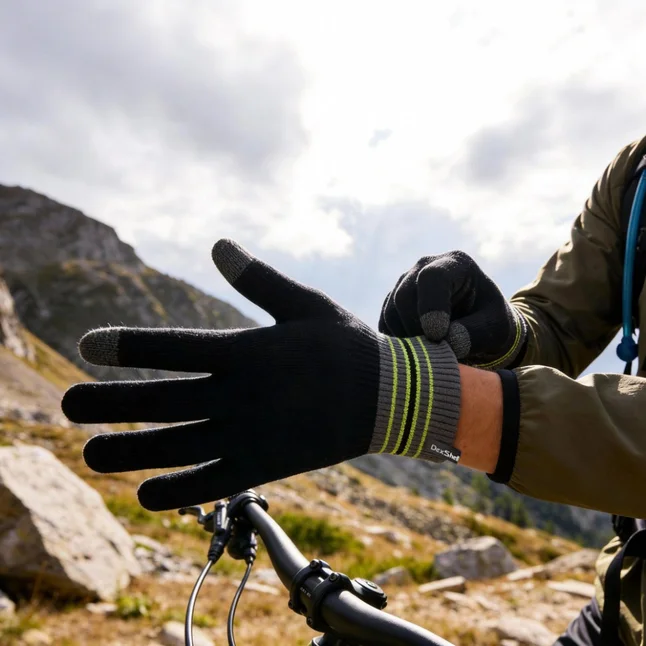 Рукавички водонепроникні Dexshell Ultra Thin Waterproof Running, p-p L, чорно-жовтий — Photo 2