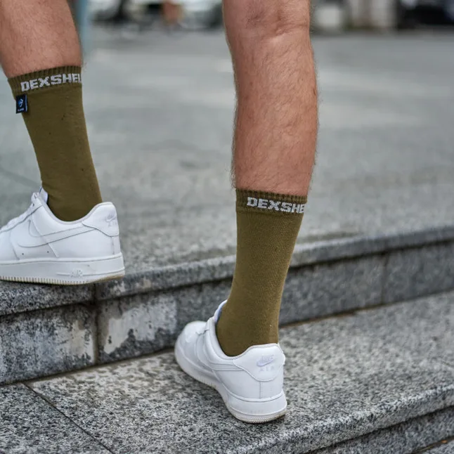 Водонепроникні шкарпетки DexShell Ultra Thin Crew, Хакі/Сірий S (36-38) — Photo 7