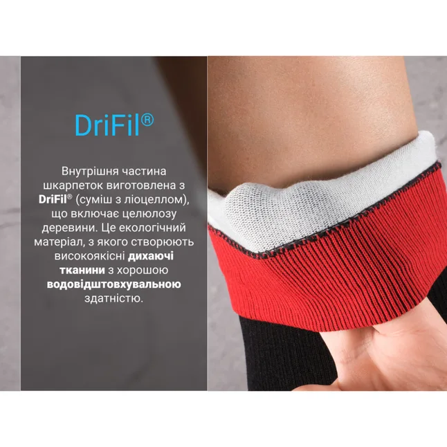 Водонепроницаемые носки DexShell Running Lite Socks, красные полоски XL (47-49) — Photo 15
