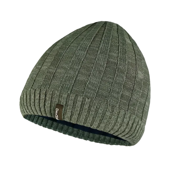 Водонепроникна шапка Dexshell Heathered Rib Knit Beanie, onesize (56-58 см), хакі