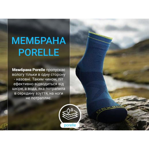 Шкарпетки водонепроникні Dexshell Running Lite 2.0 Socks, темно-блакитні, розмір S (36-38)