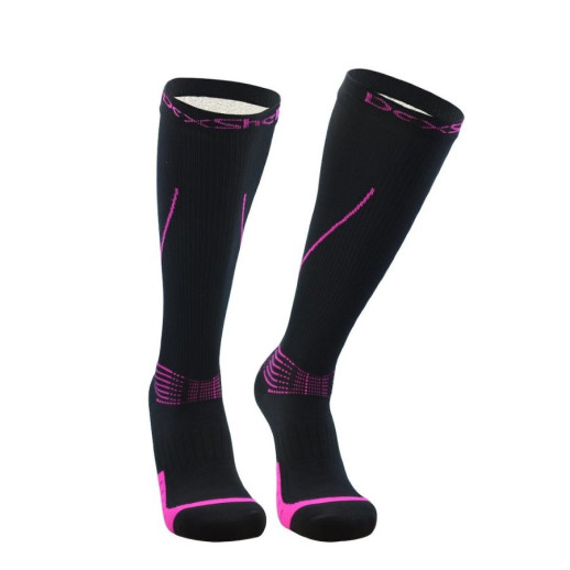 Водонепроникні шкарпетки Dexshell Mudder, чорні з рожевими смужками XL (47-49)