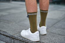 Водонепроникні шкарпетки DexShell Ultra Thin Crew, Хакі/Сірий L (43-46)