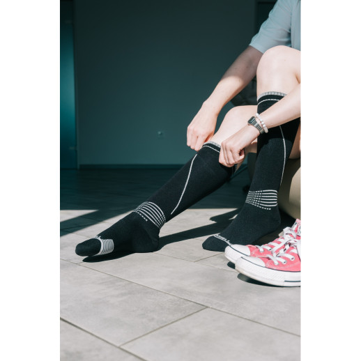 Водонепроникні шкарпетки Dexshell Longlite Socks 2.0, блакитні полоски, розмір M (39-42)