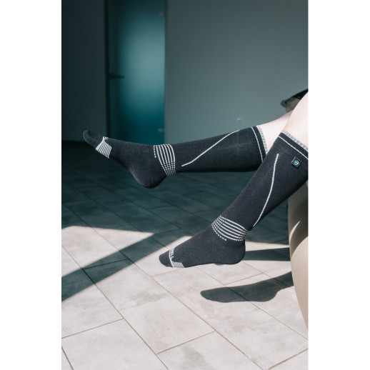 Водонепроникні шкарпетки Dexshell Longlite Socks 2.0, сірі полоски, розмір S (36-38)