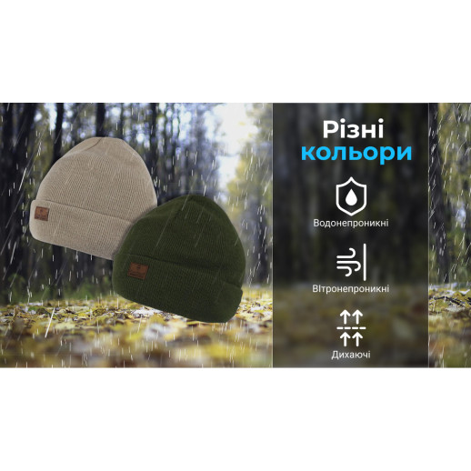 Шапка водонепроникна Dexshell DH30509, onesize (56-58 см), темно-зелений