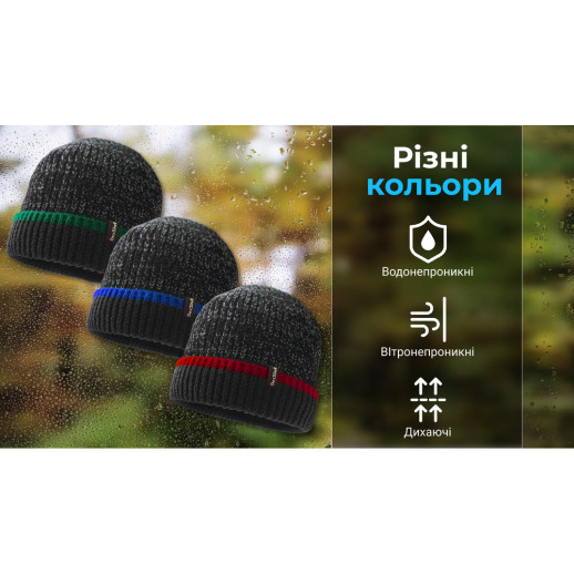 Шапка водонепроникна з підворотом Dexshell Cuffed Beanie, DH353GRN L-XL