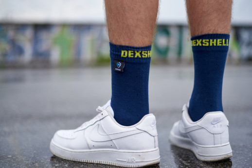 Водонепроницаемые носки DexShell Ultra Thin Crew, синий/желтый L (43-46)