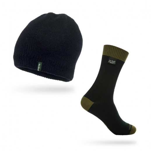 Акционный комплект DexShell носки Thermlite Green DS6260 + шапка DH372