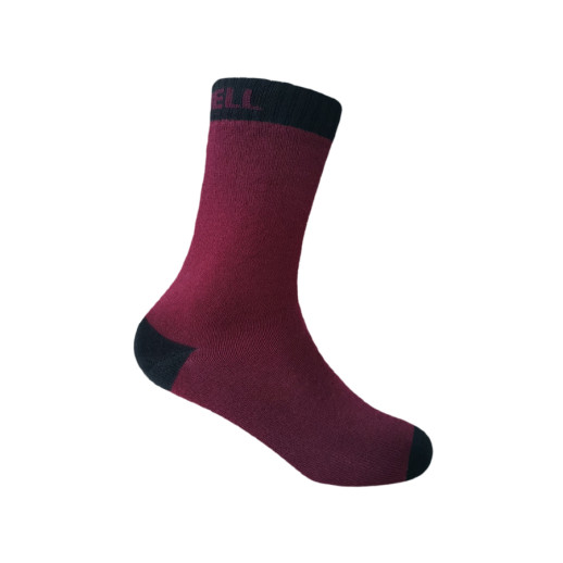 Водонепроницаемые носки детские DexShell Ultra Thin Children Socks, бордовый/черный S (16-18 см)