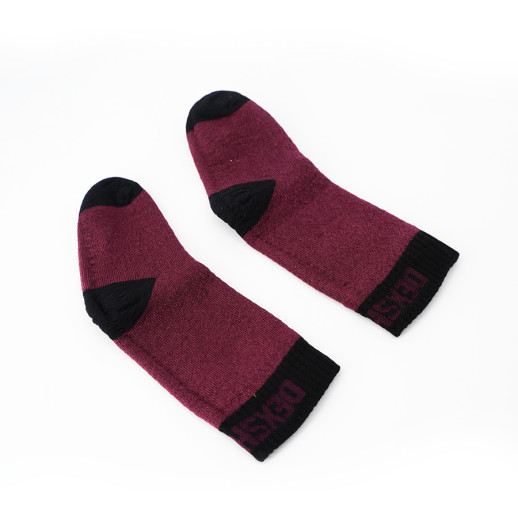 Водонепроницаемые носки детские DexShell Ultra Thin Children Socks, бордовый/черный M (18-20 см)