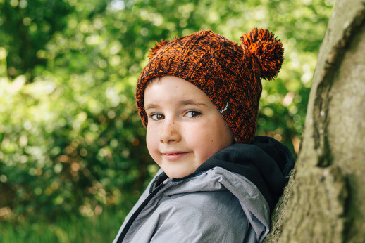 Детская водонепроницаемая шапка DexShell с бубонами DH572TR, оранжевая
